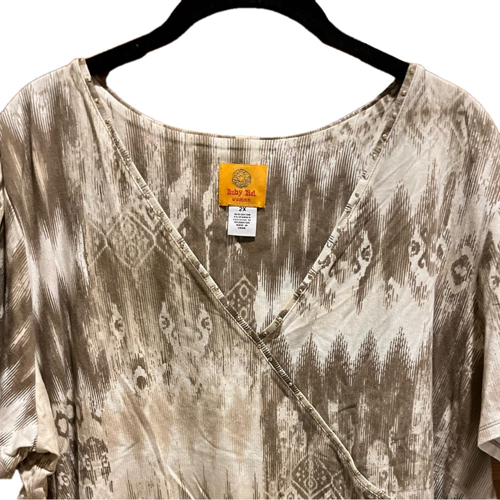 257. WOMENS RUBY RD. 2X DETAIL TOP - Picture 2 of 6